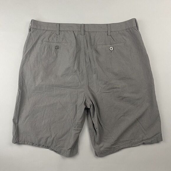 Apt. 9 Gray Striped Chino Shorts Active Waistband Sz 40 Flat Front 11" Inseam - Picture 6 of 7